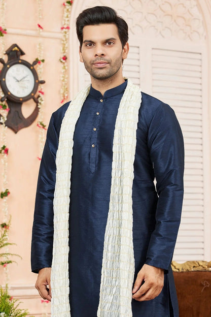 Blue Colour Art Silk Kurta Pajama With Stole KP1230245 B