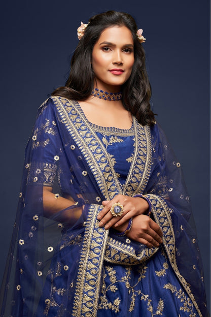 Blue Colour Art Silk Lehenga Choli LC1010107 B