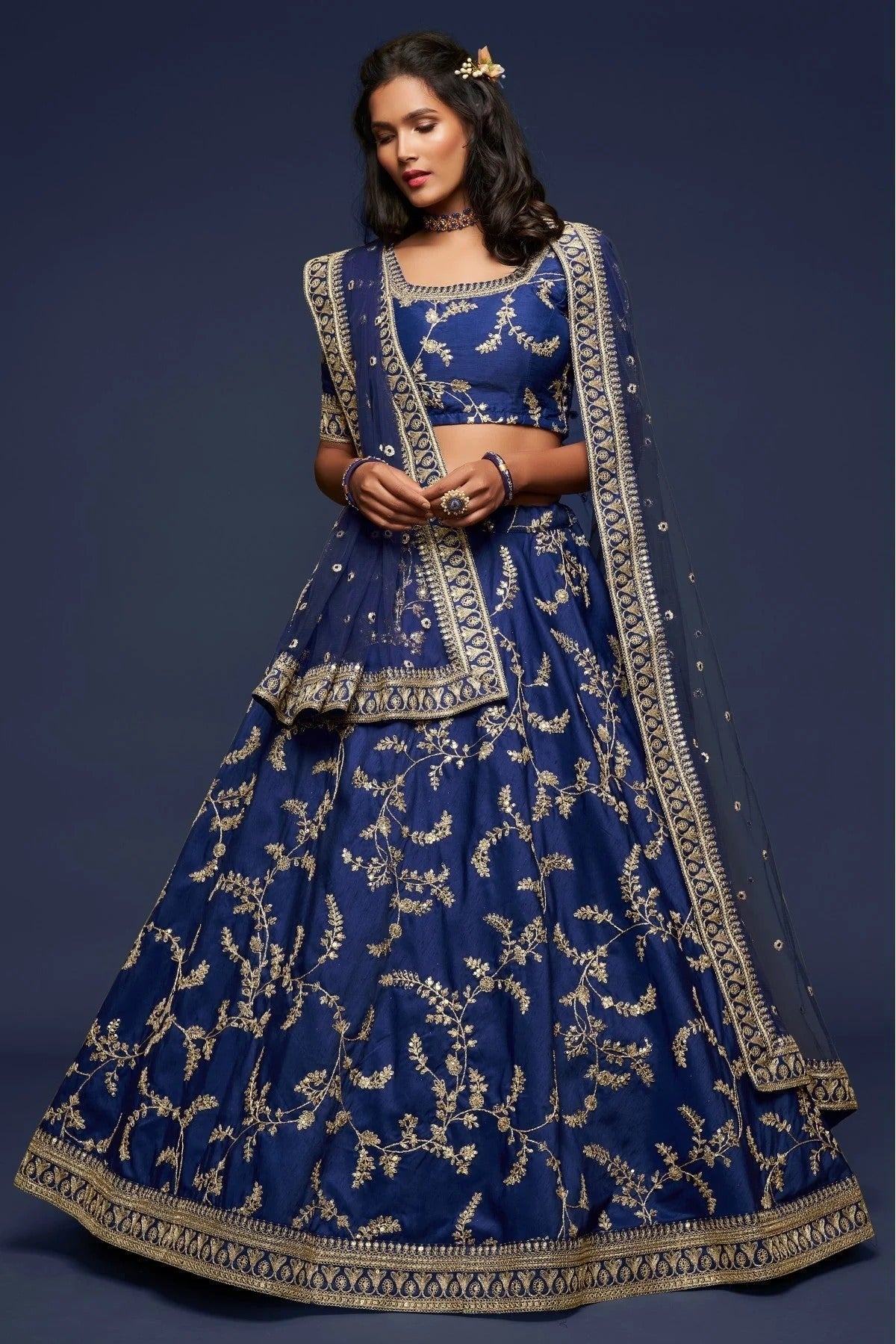 Blue Colour Art Silk Lehenga Choli LC1010107