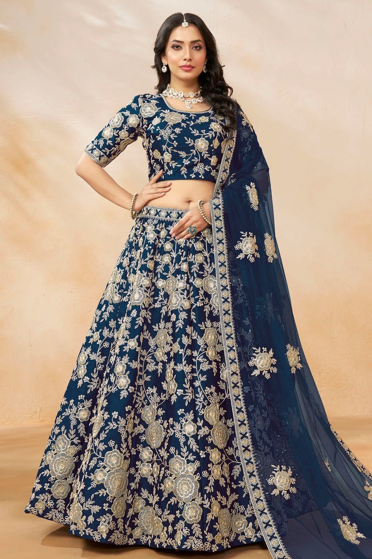 Blue Colour Art Silk Lehenga Choli LC1050635 A
