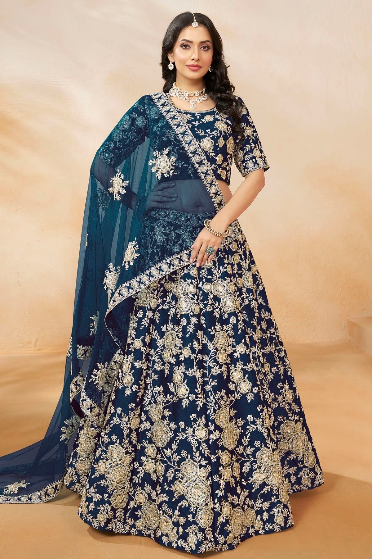 Blue Colour Art Silk Lehenga Choli LC1050635