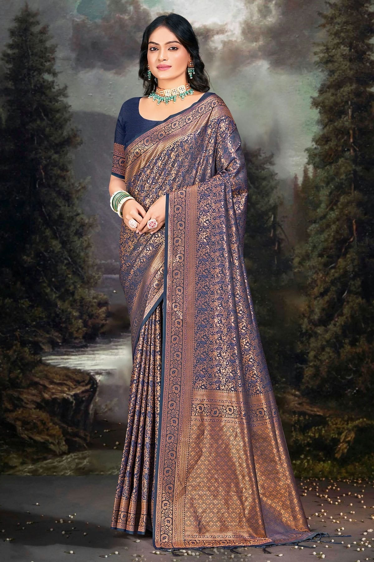 Blue Colour Banarasi Silk Traditional Saree SD1102381