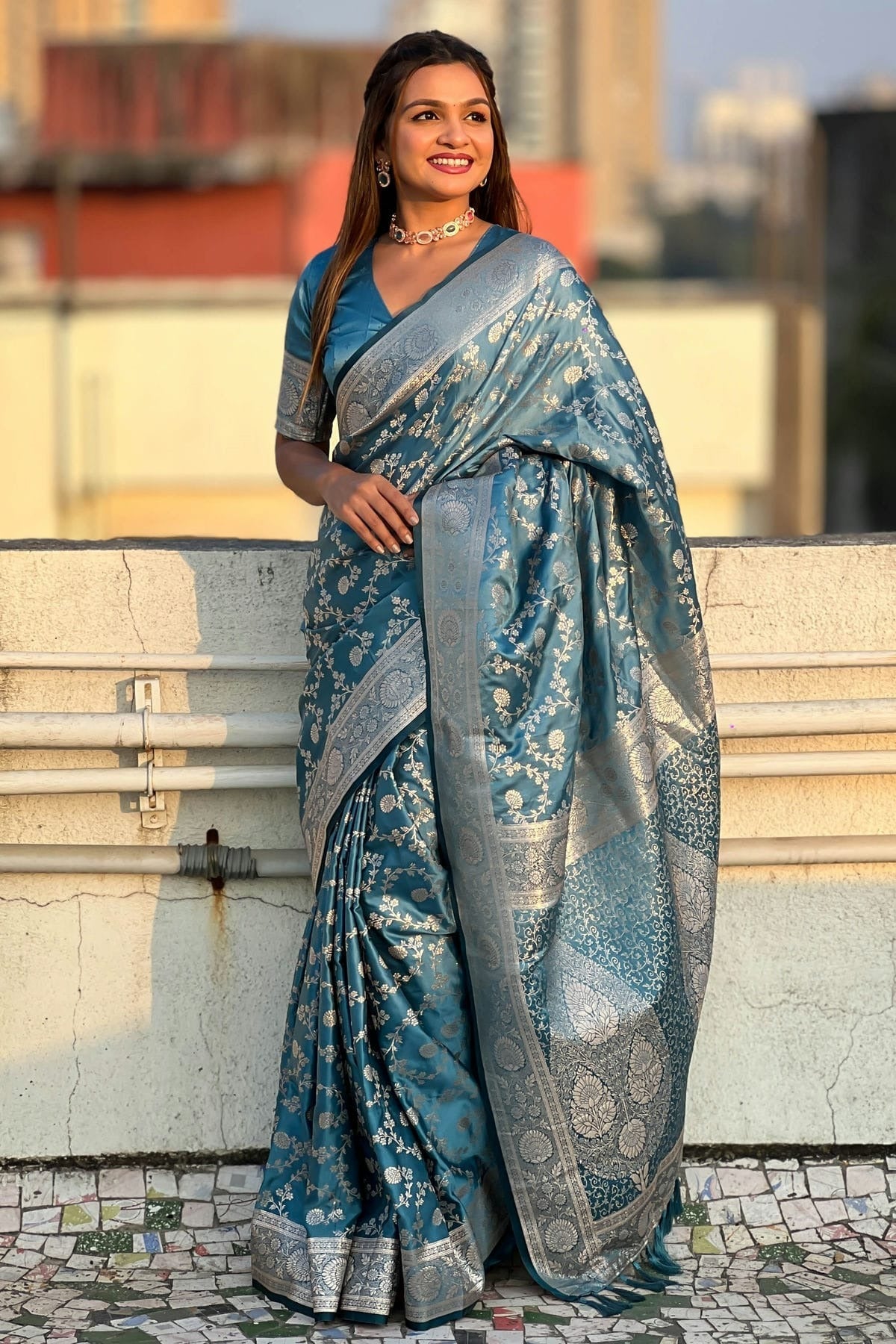Blue Colour Banarasi Silk Traditional Saree SD1111697