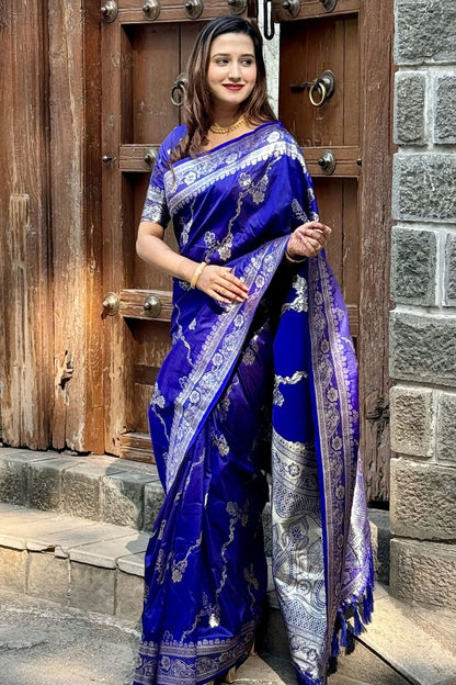 Blue Colour Banarasi Silk Traditional Saree SD1111943