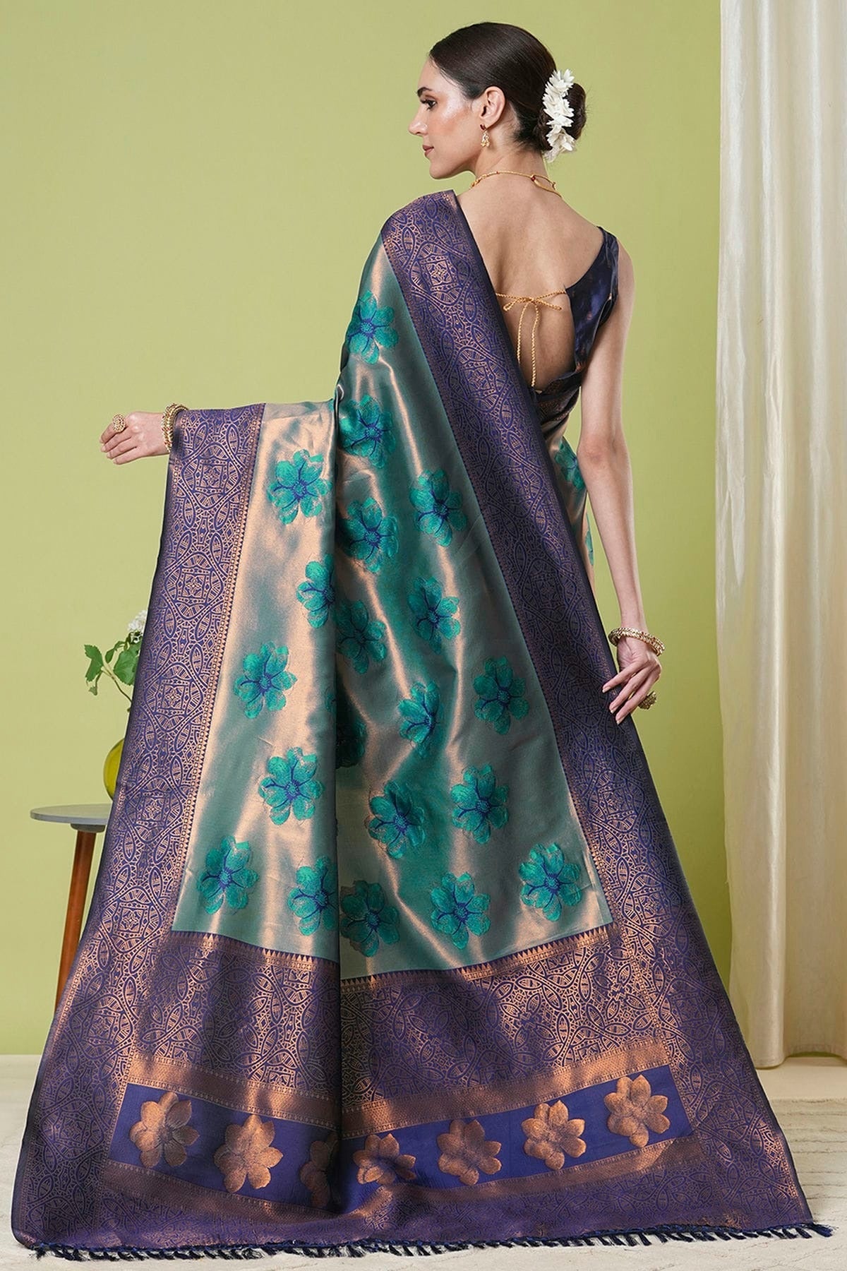 Blue Colour Banarasi Silk Traditional Saree SD1112633 A