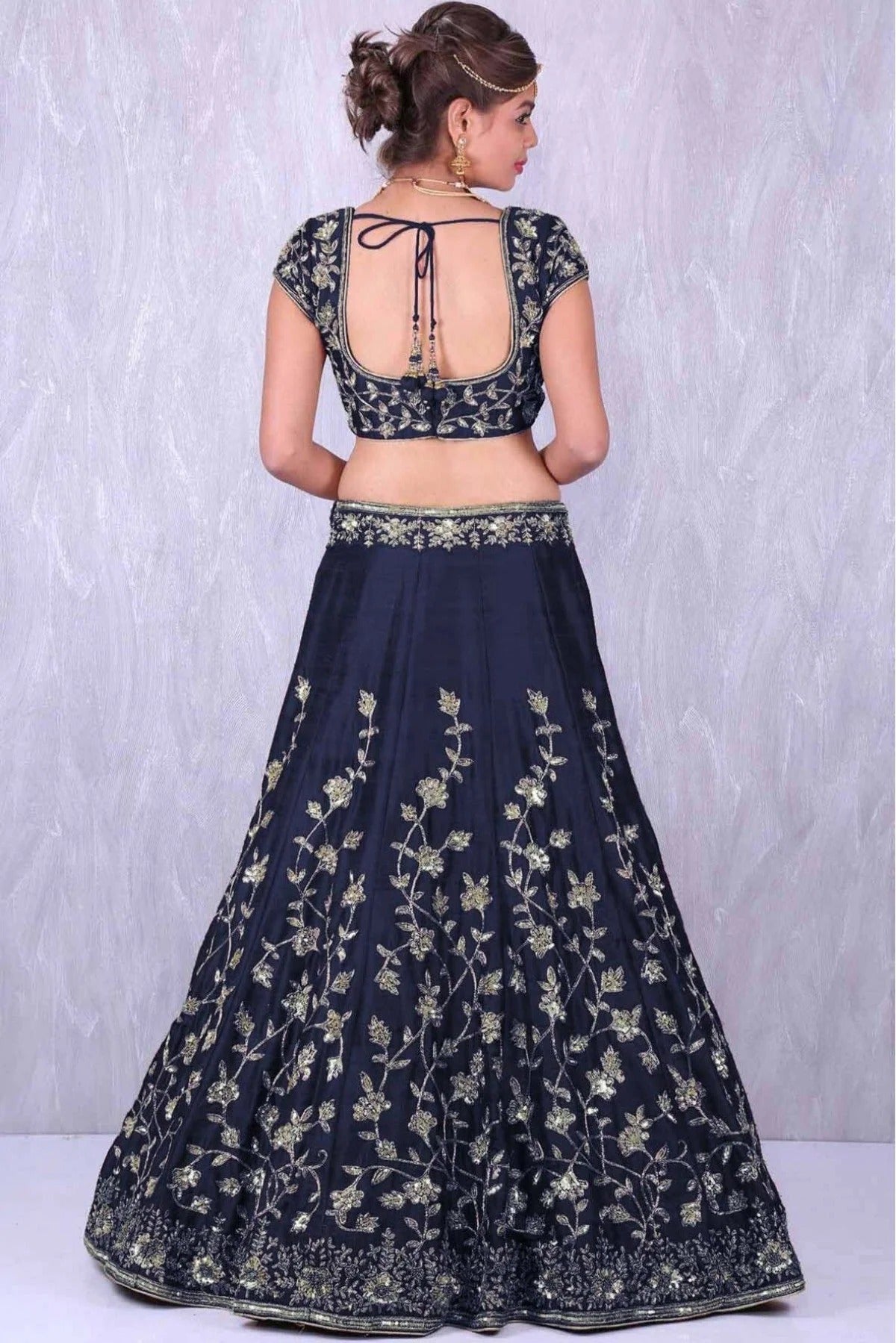 Blue Colour Banglori Silk Lehenga Choli LC1010007 A