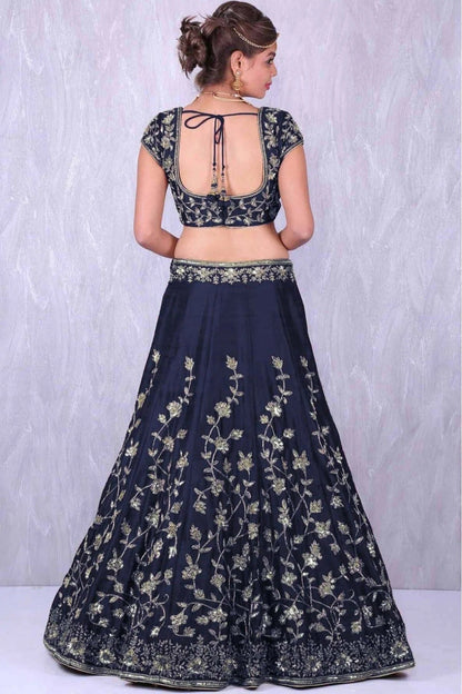 Blue Colour Banglori Silk Lehenga Choli LC1010007 A