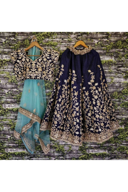 Blue Colour Banglori Silk Lehenga Choli LC1010007 D