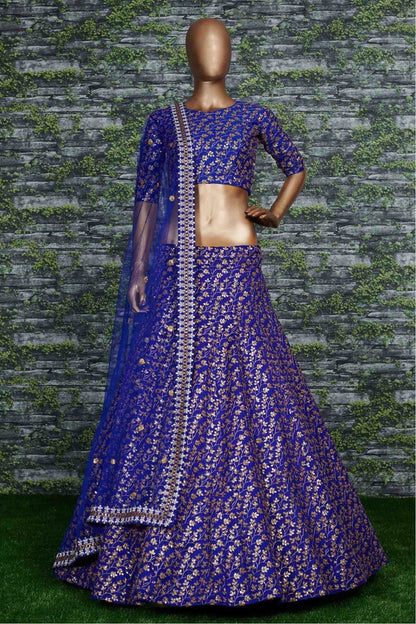 Blue Colour Banglori Silk Lehenga Choli LC1010012 A