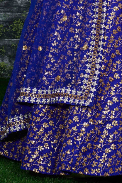 Blue Colour Banglori Silk Lehenga Choli LC1010012 C