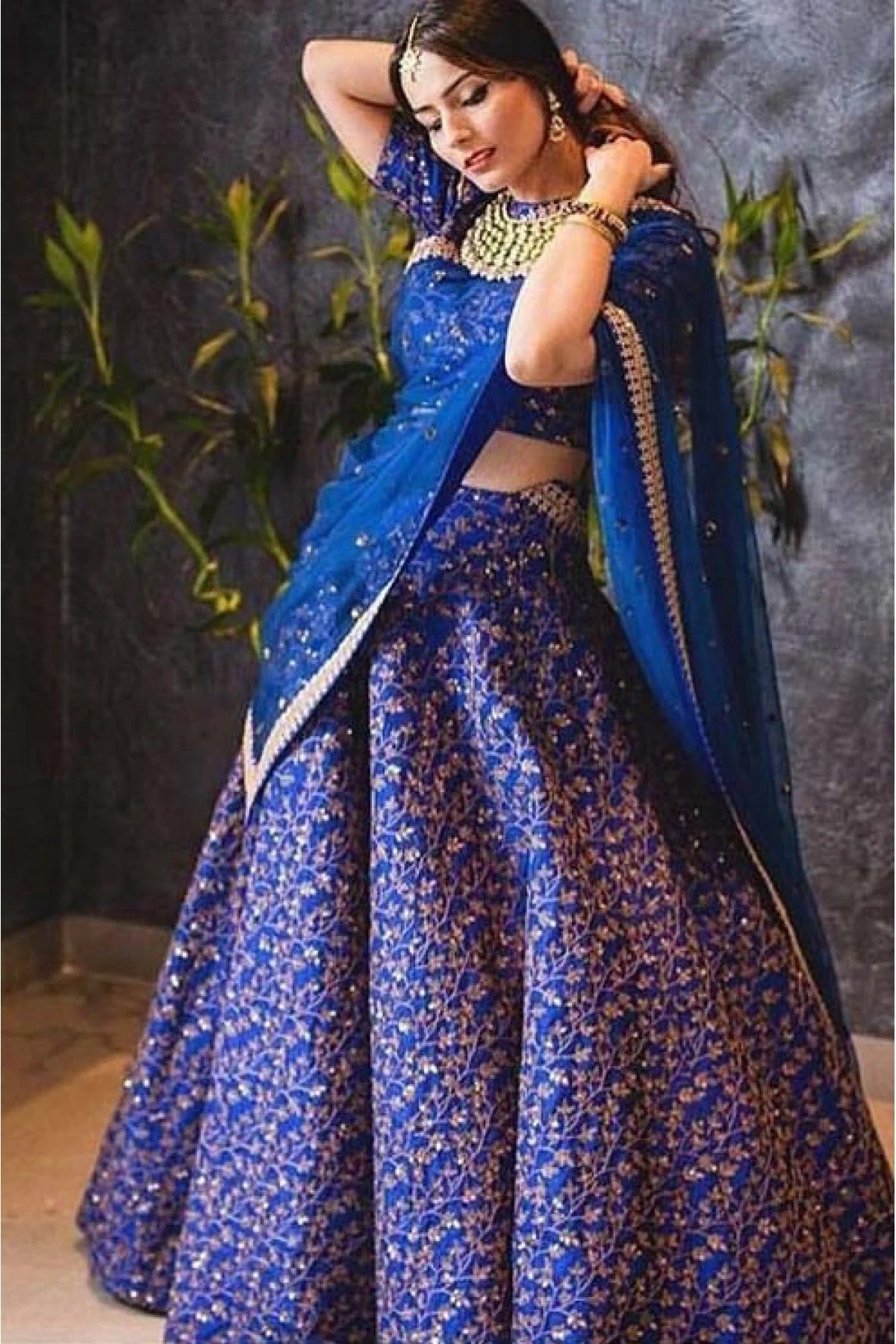 Blue Colour Banglori Silk Lehenga Choli LC1010012