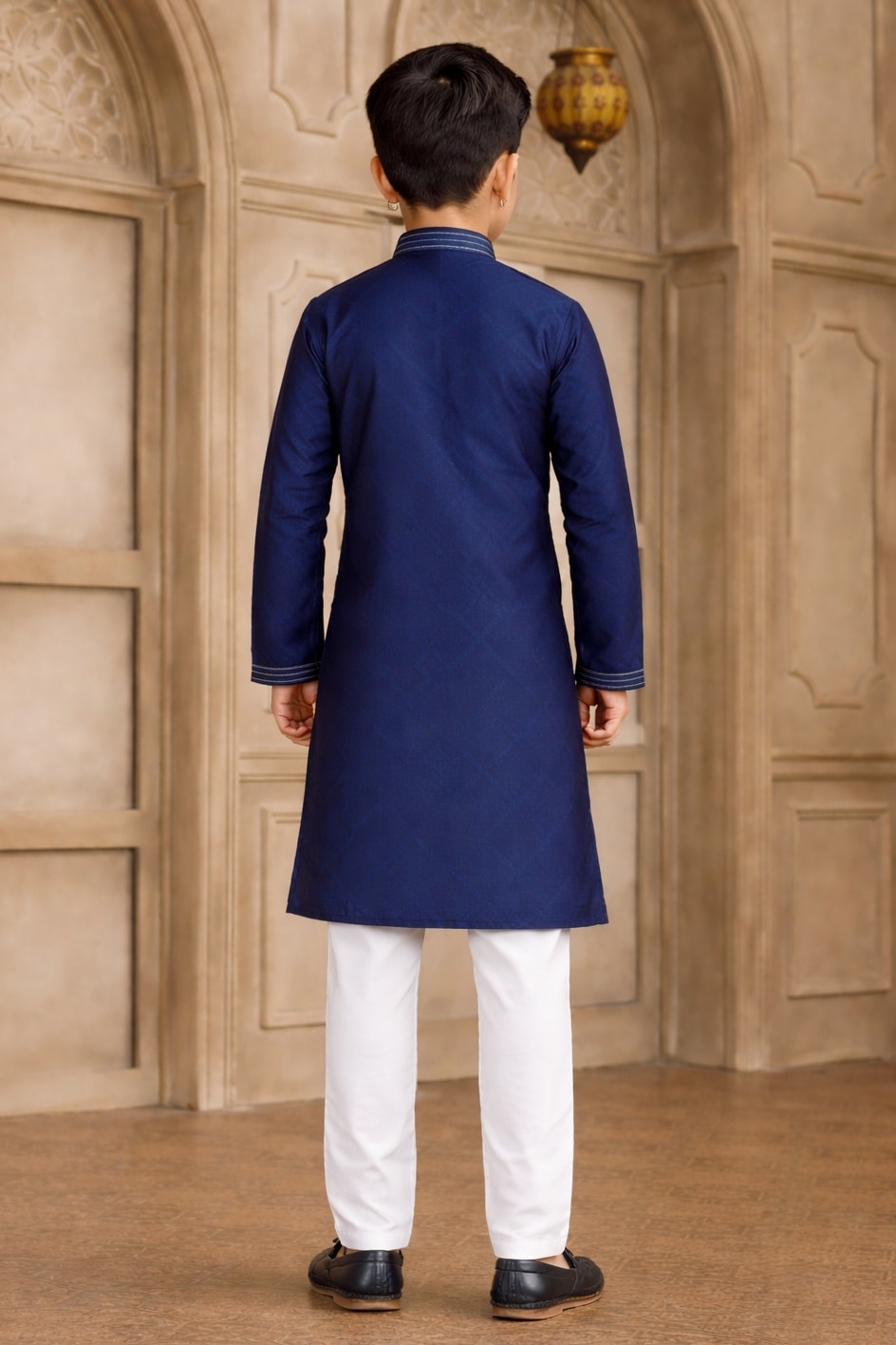Blue Colour Brocade Art Silk Pintux Work Kurta Pajama