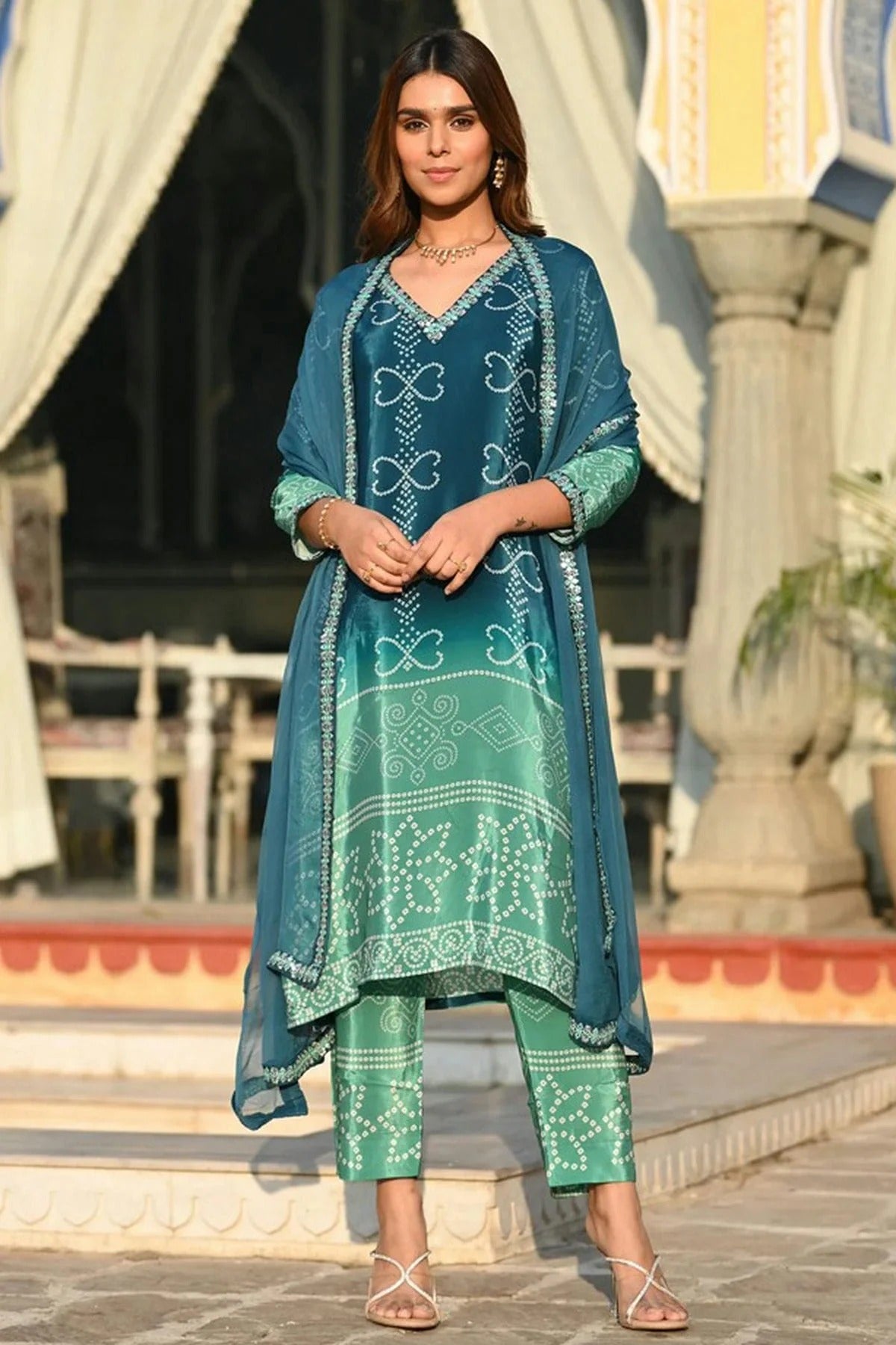 Blue Colour Chinon Stitched Suit SS1112252