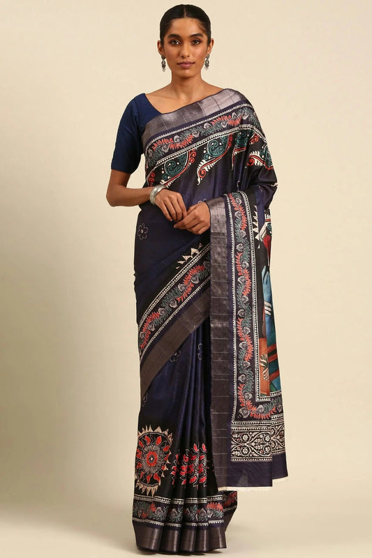 Blue Colour Cotton Printed Saree SD1102390
