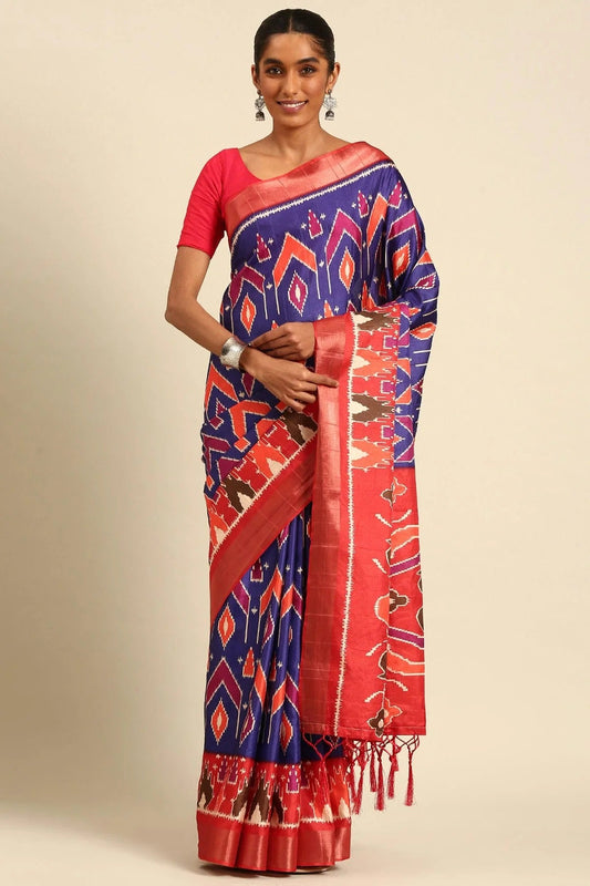 Blue Colour Cotton Printed Saree SD1102403