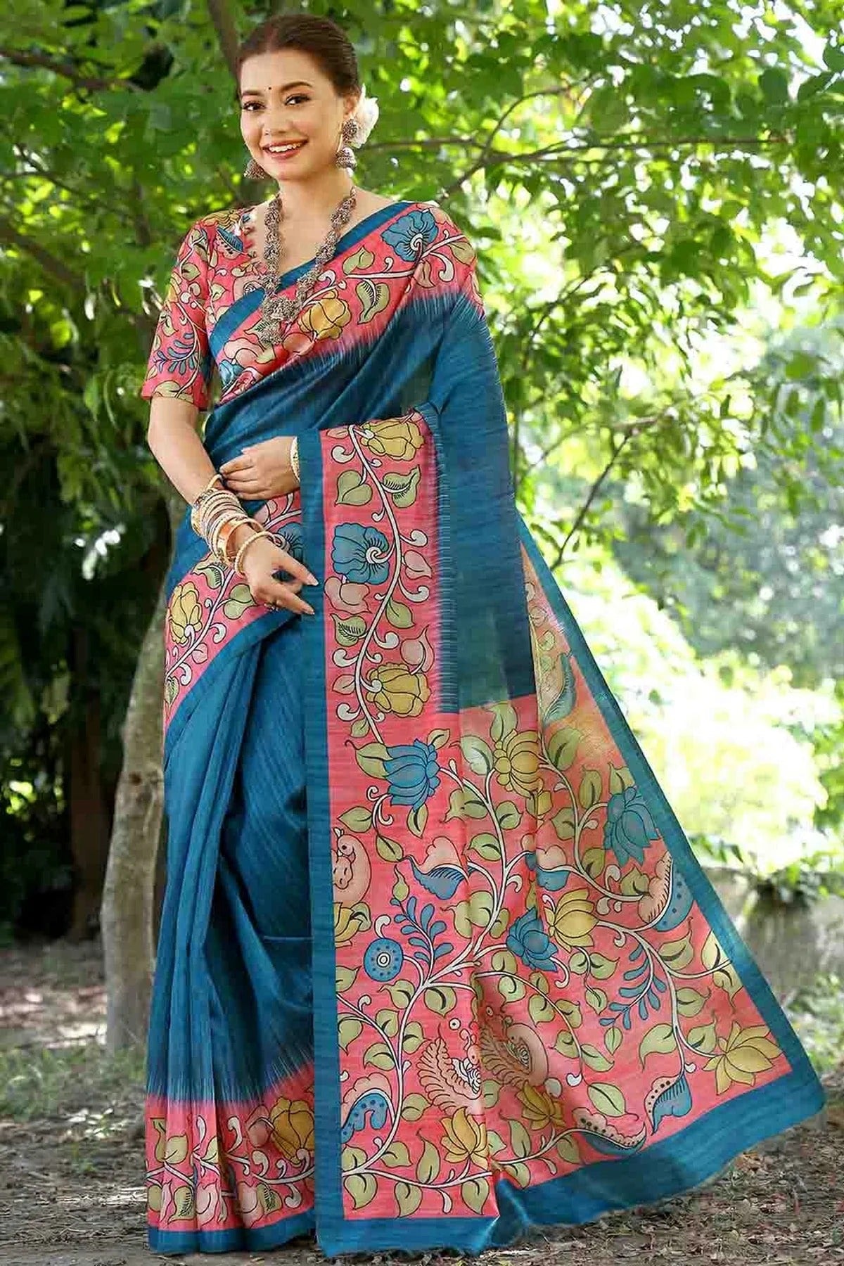 Blue Colour Cotton Silk Traditional Saree SD1260081 A