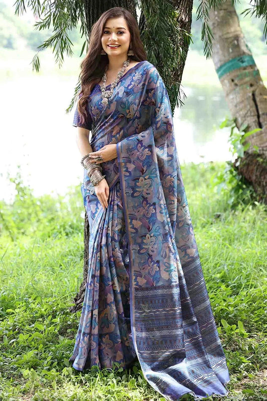 Blue Colour Cotton Silk Traditional Saree SD1260087
