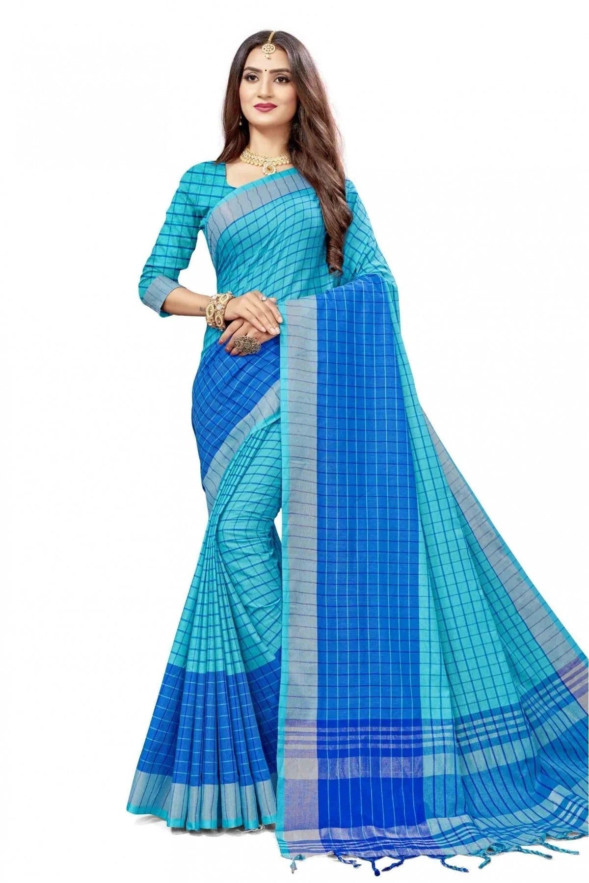 Blue Colour Cotton Silk Woven Saree SD1100835