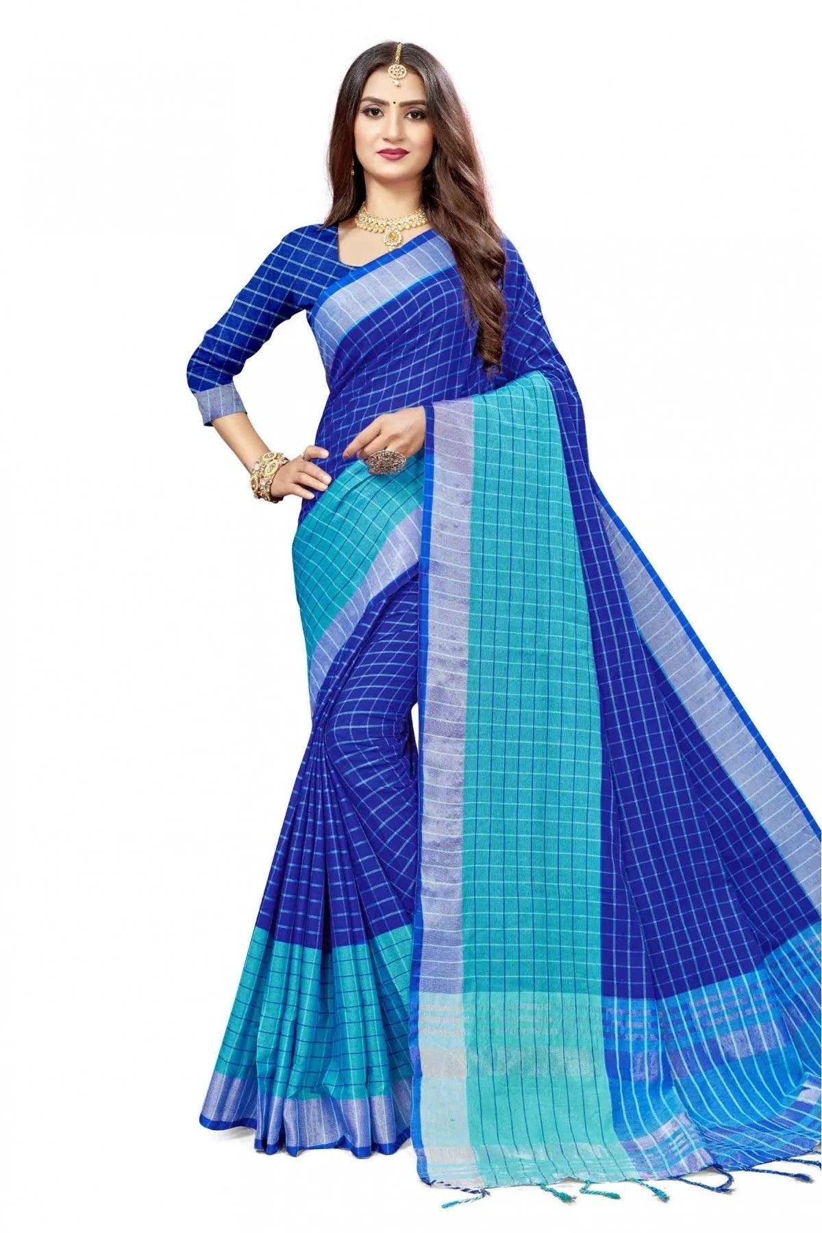 Blue Colour Cotton Silk Woven Saree SD1100837