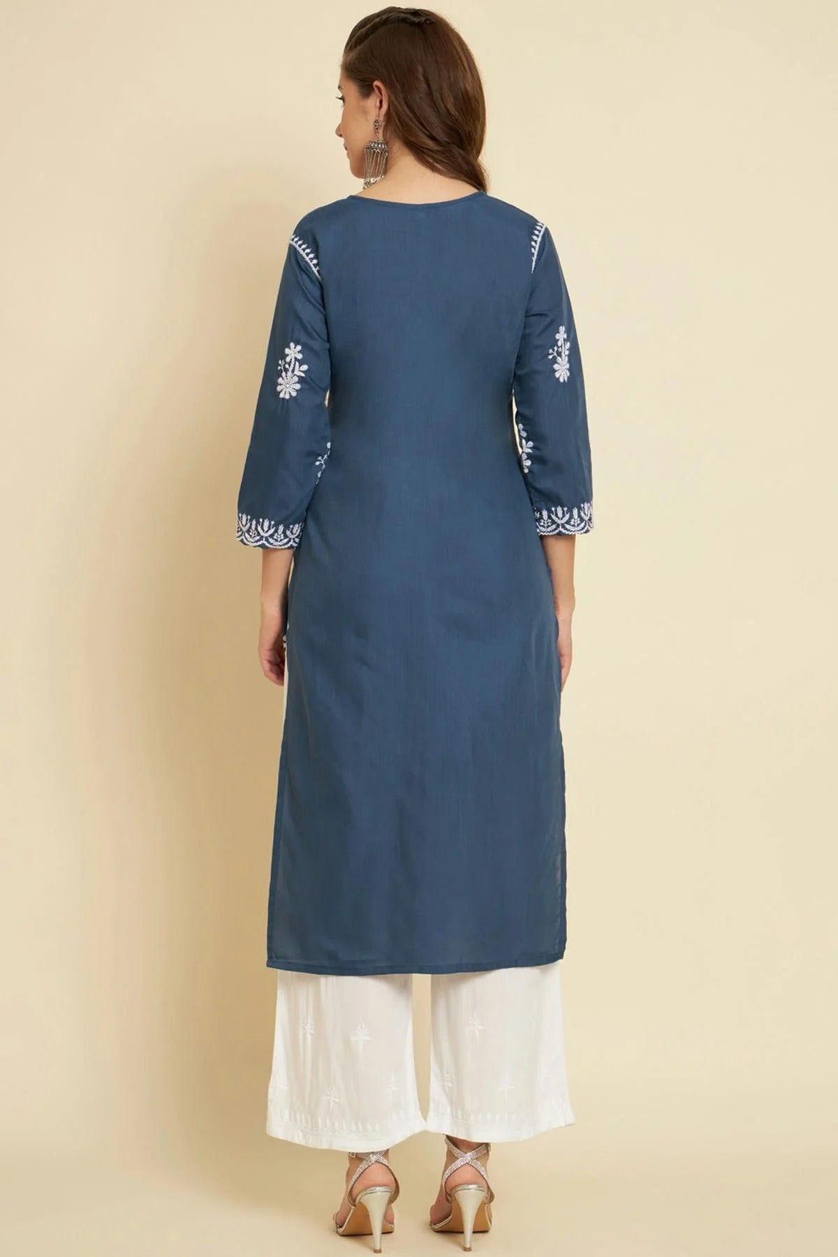 Blue Colour Cotton Slub Kurti KR1111034 A