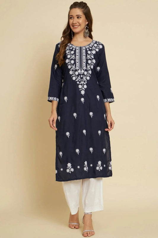 Blue Colour Cotton Slub Kurti KR1111047