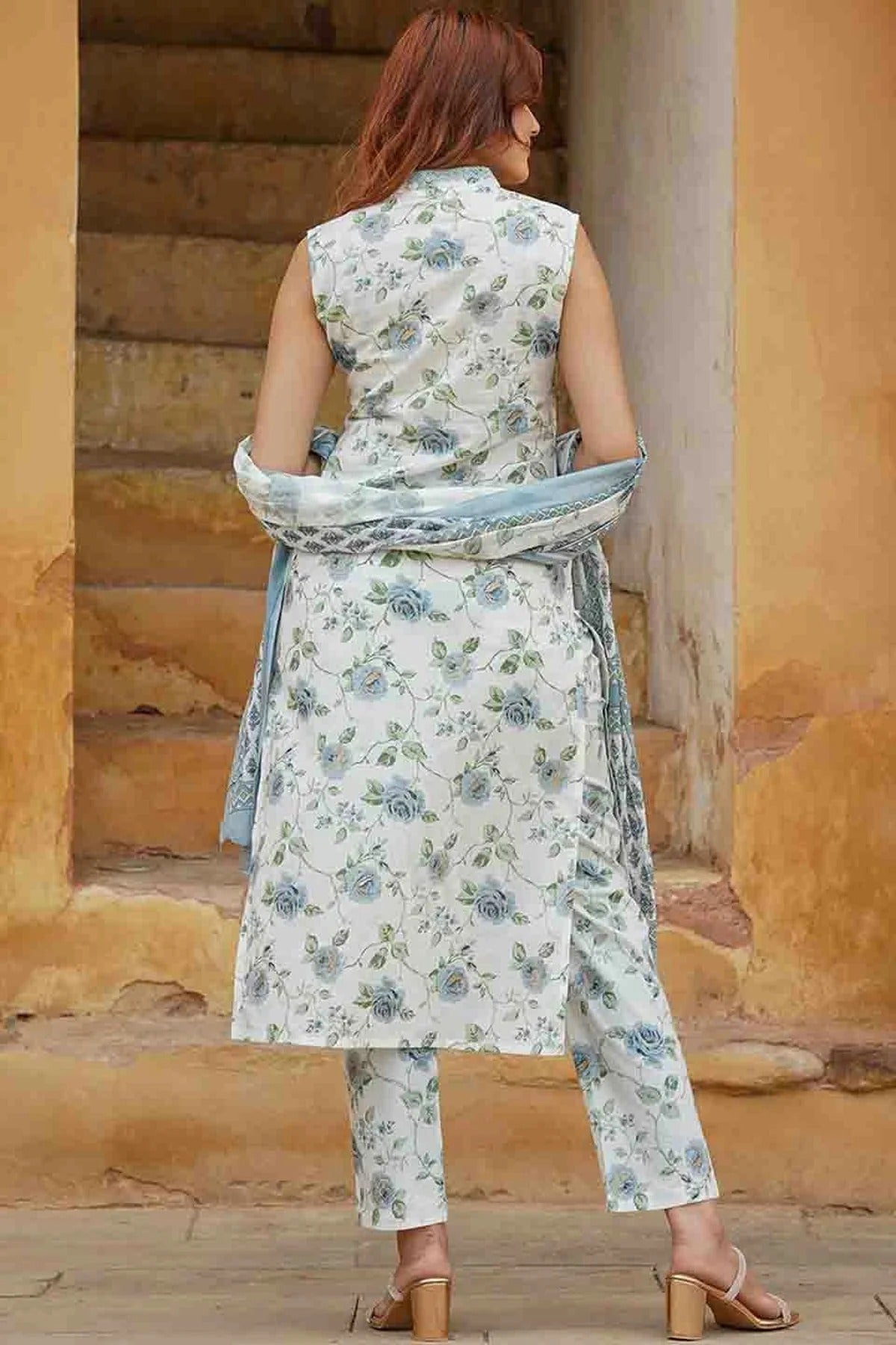 Blue Colour Cotton Slub Stitched Suit SS1113301 A