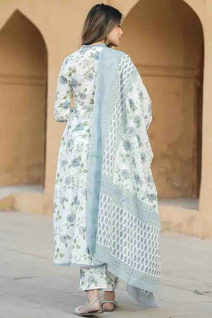 Blue Colour Cotton Slub Stitched Suit SS1113303 A