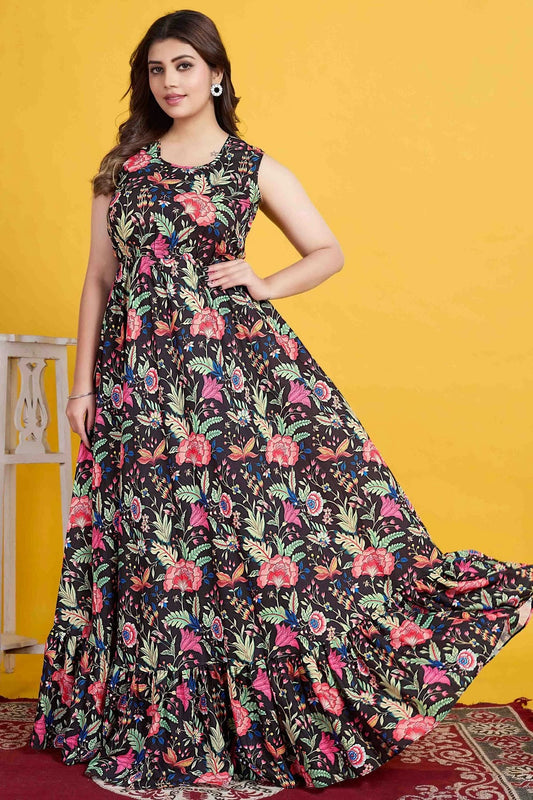 Blue Colour Cotton Stitched Anarkali Suit SS1140958