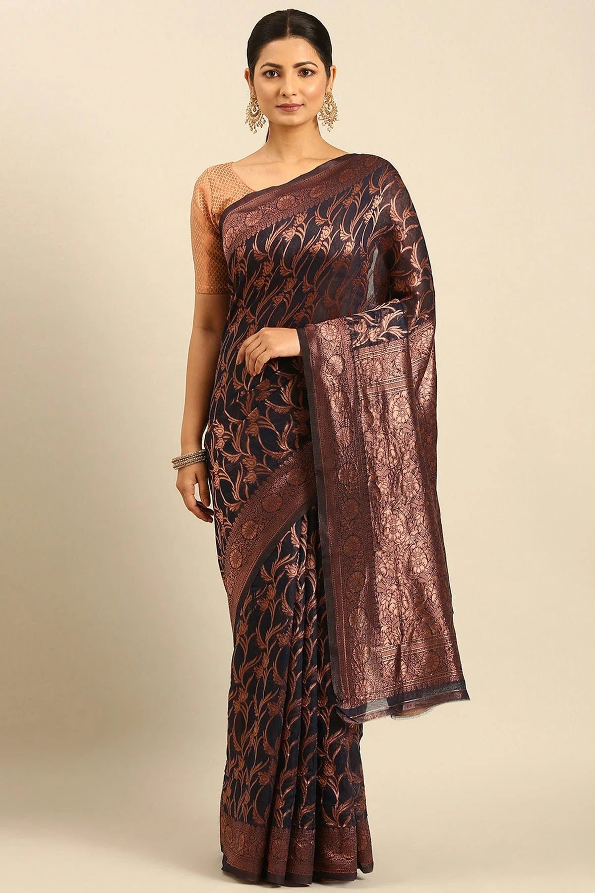 Blue Colour Cotton Traditional Saree SD1102531