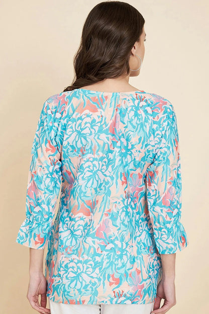 Blue Colour Crush Crepe Readymade Top TP1110844 A