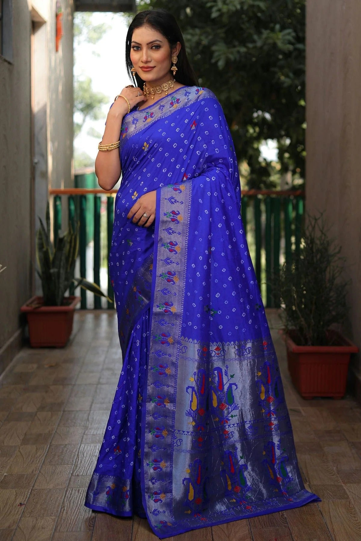 Blue Colour Dola Silk Paithani Saree SD1110943
