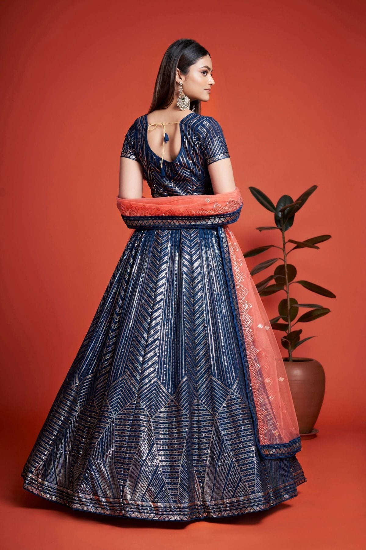 Blue Colour Embroidery Georgette Lehenga Choli LD1080845 A