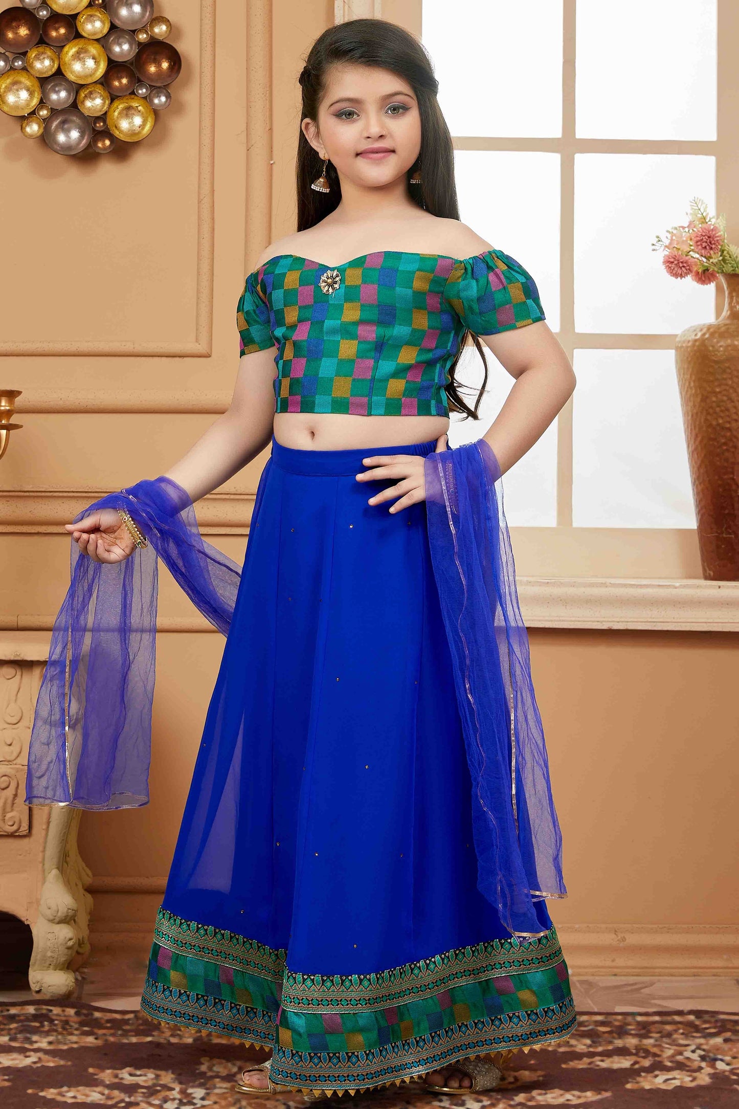 Blue Colour Faux Georgette Lehenga Choli GW1070782 A