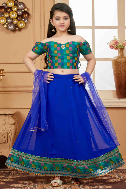 Blue Colour Faux Georgette Lehenga Choli GW1070782