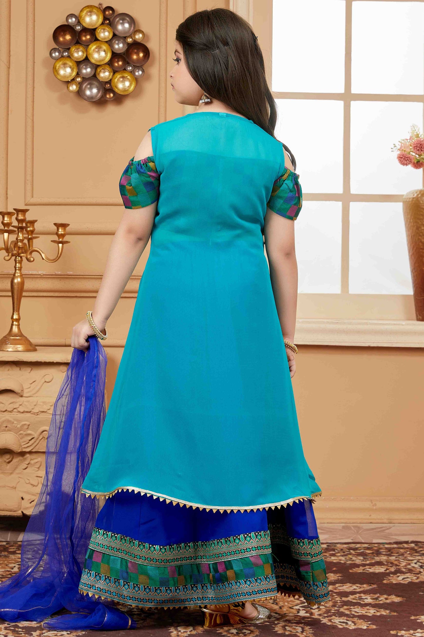 Blue Colour Faux Georgette Lehenga Choli GW1070783 A