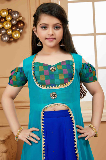 Blue Colour Faux Georgette Lehenga Choli GW1070783 B