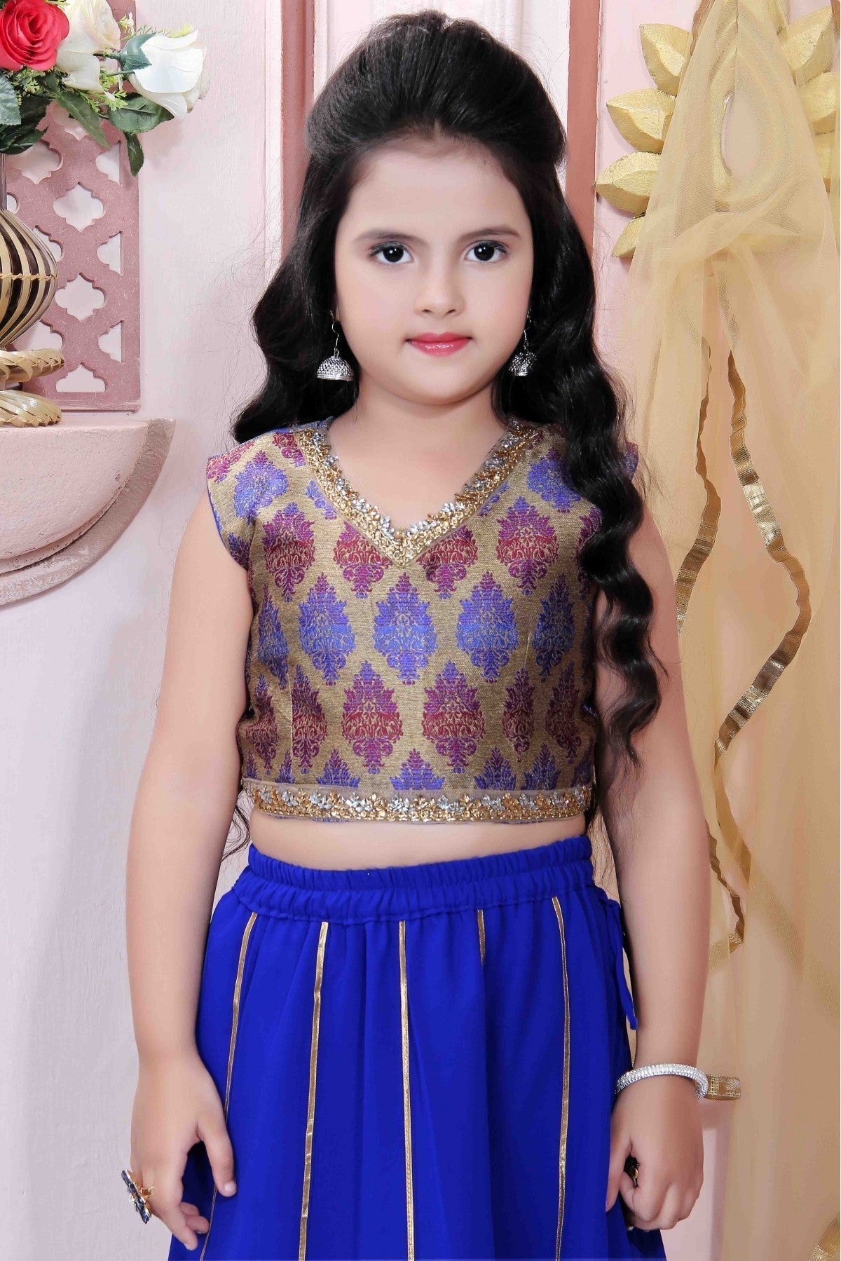 Blue Colour Faux Georgette Party Wear Lehenga Choli GW1070009 B