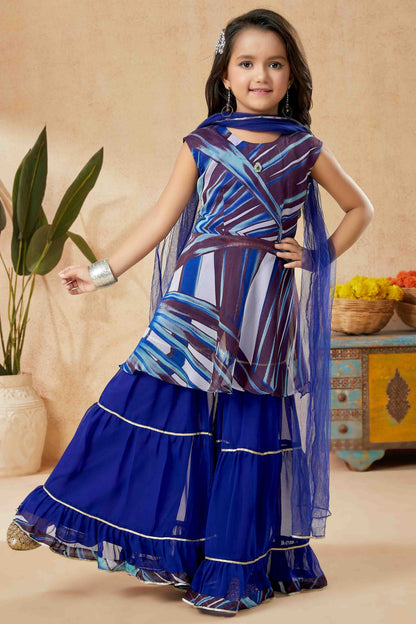 Blue Colour Faux Georgette Sharara Suit GW1070771