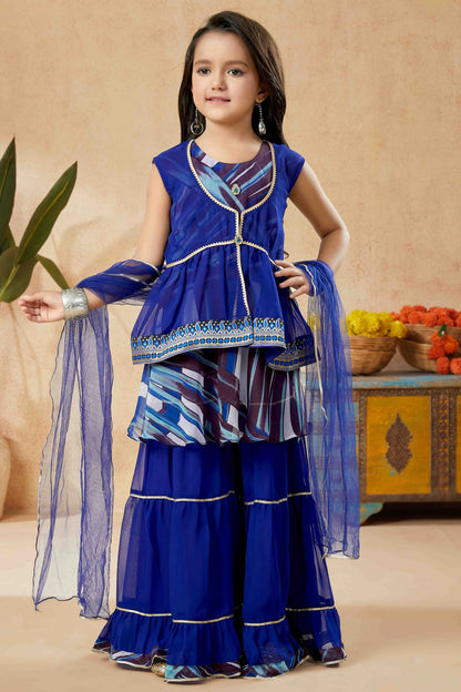 Blue Colour Faux Georgette Sharara Suit GW1070772