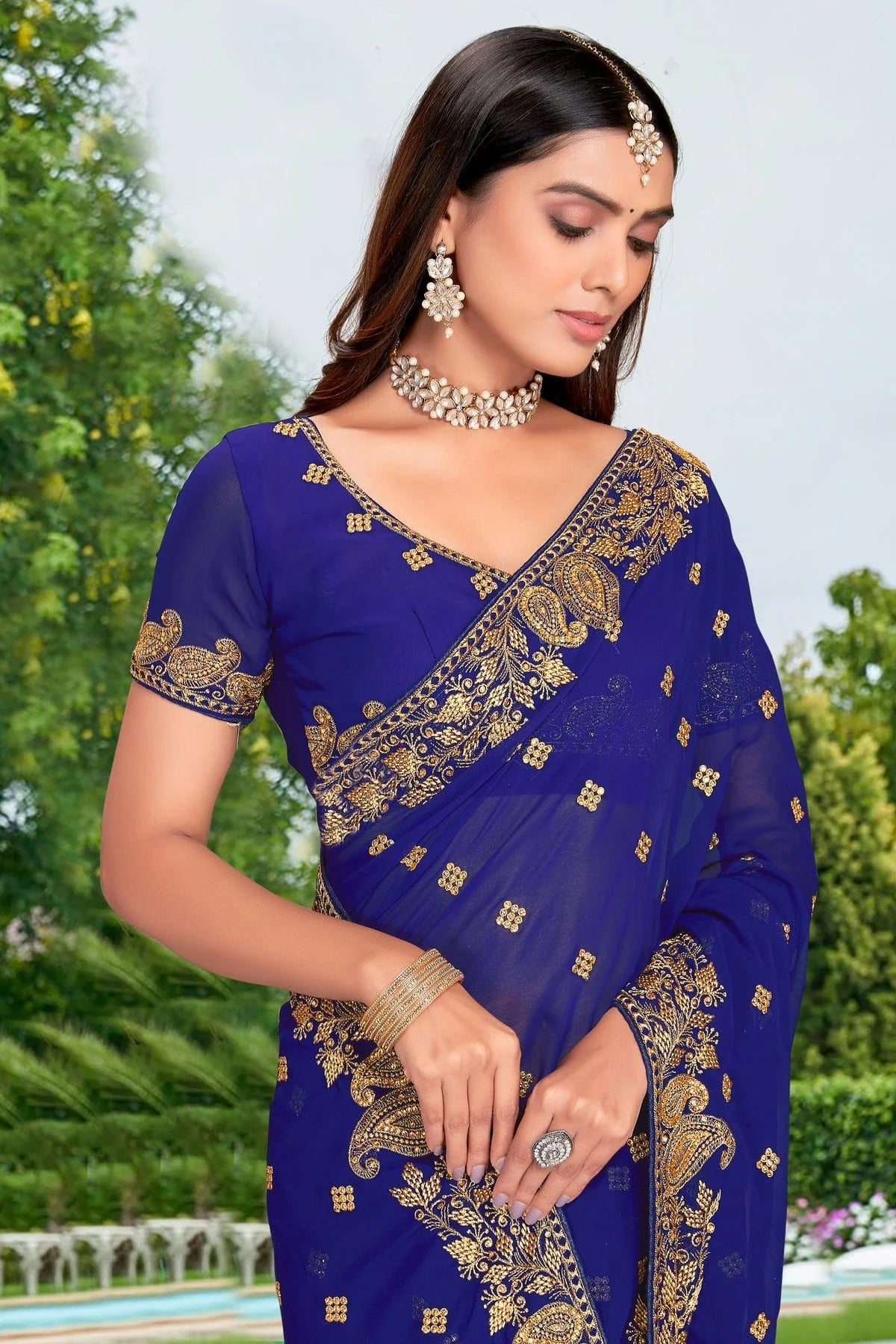 Blue Colour Georgette Designer Saree LC1121325 A