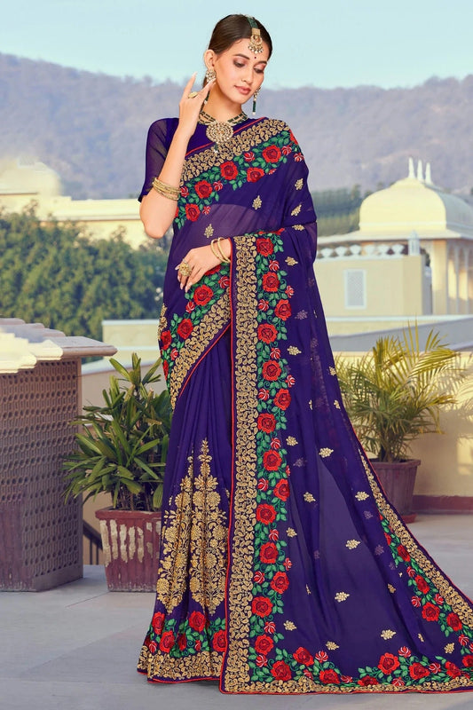 Blue Colour Georgette Designer Saree LC1121372