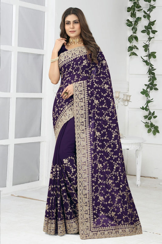 Blue Colour Georgette Designer Saree LC1121386
