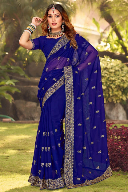 Blue Colour Georgette Designer Saree LC1121399