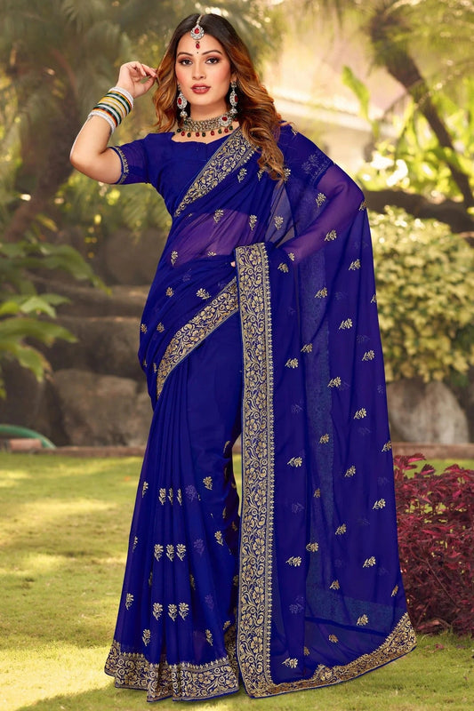Blue Colour Georgette Designer Saree LC1121399