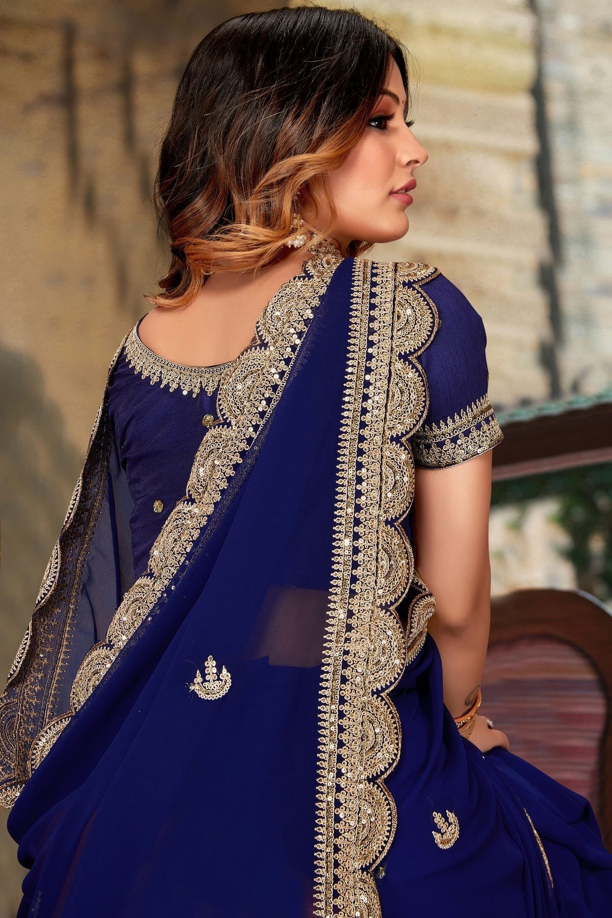 Blue Colour Georgette Designer Saree LC1121421 A