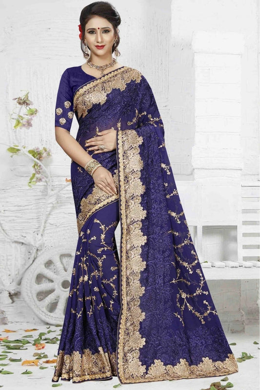 Blue Colour Georgette Designer Saree SD1090337