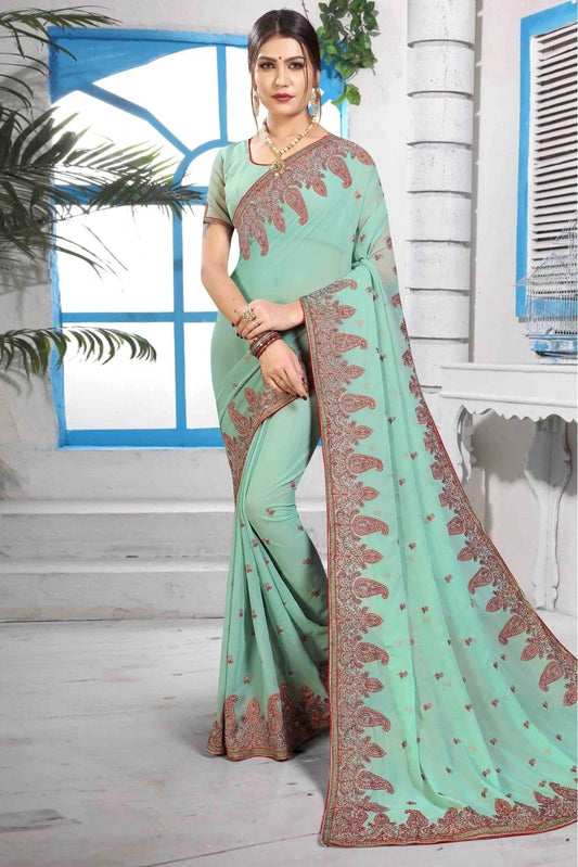 Blue Colour Georgette Designer Saree SD1120461