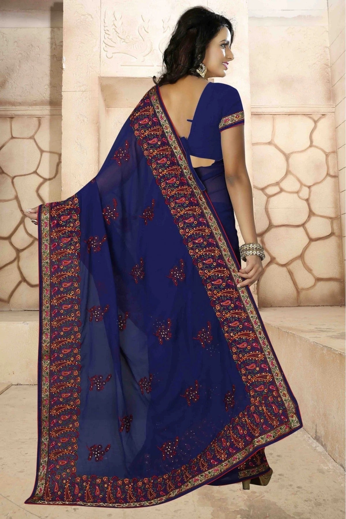 Blue Colour Georgette Designer Saree SD1120463 A