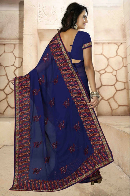 Blue Colour Georgette Designer Saree SD1120463 A