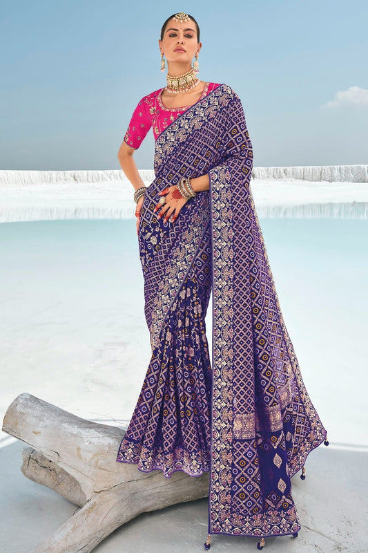 Blue Colour Georgette Designer Saree SD1290167